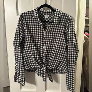 J Crew Front Knot button-up